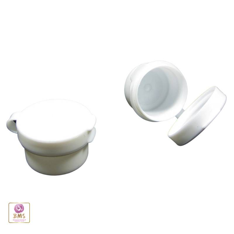 Cosmetic Hinge Jars Empty Plastic Beauty Sample Container 3 Ml White (50) 5004