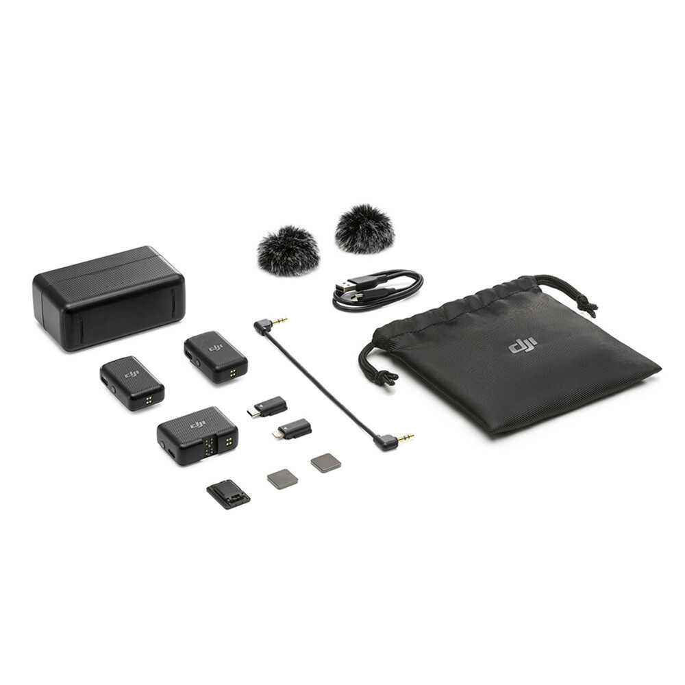 DJI Mic Wireless Lavalier Microphone Video Recording TX+TX+RX with Charging Case