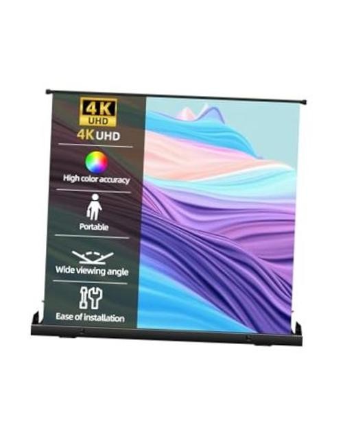 Portable Non-Tension ALR Manual Pull Up Projector Screen,178°Viewing Angle