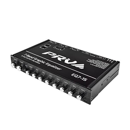 EQ7-15 7 Band Graphic Equalizer 15 Volt RCA Line-Level Output with Fader and
