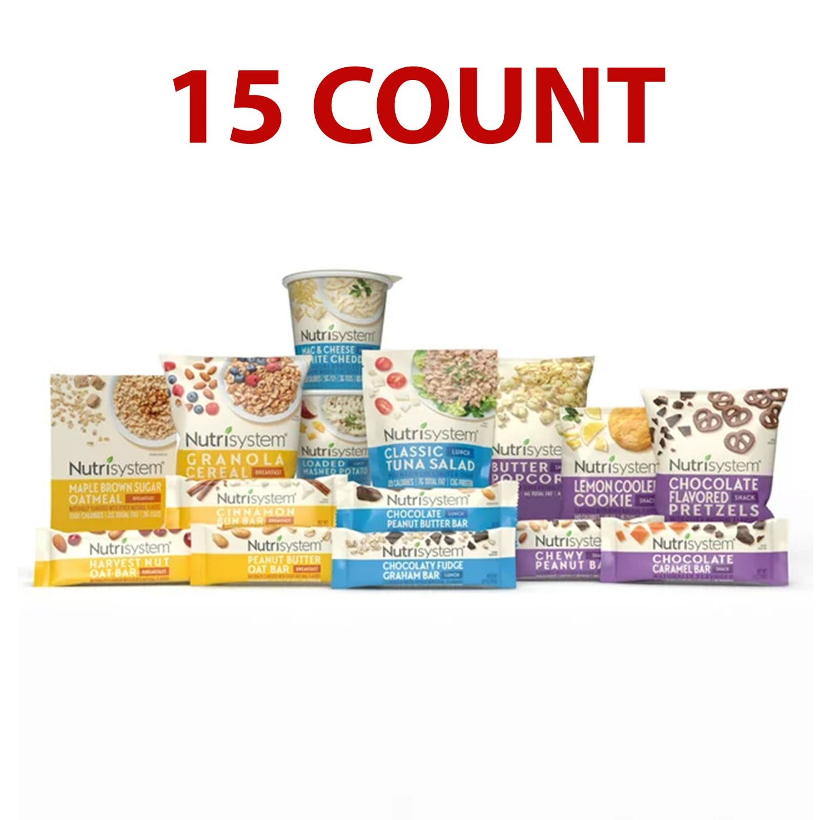Nutrisystem 5-Day Weight Loss Variety Pack Best Value Breakfast Lunches 15 Count