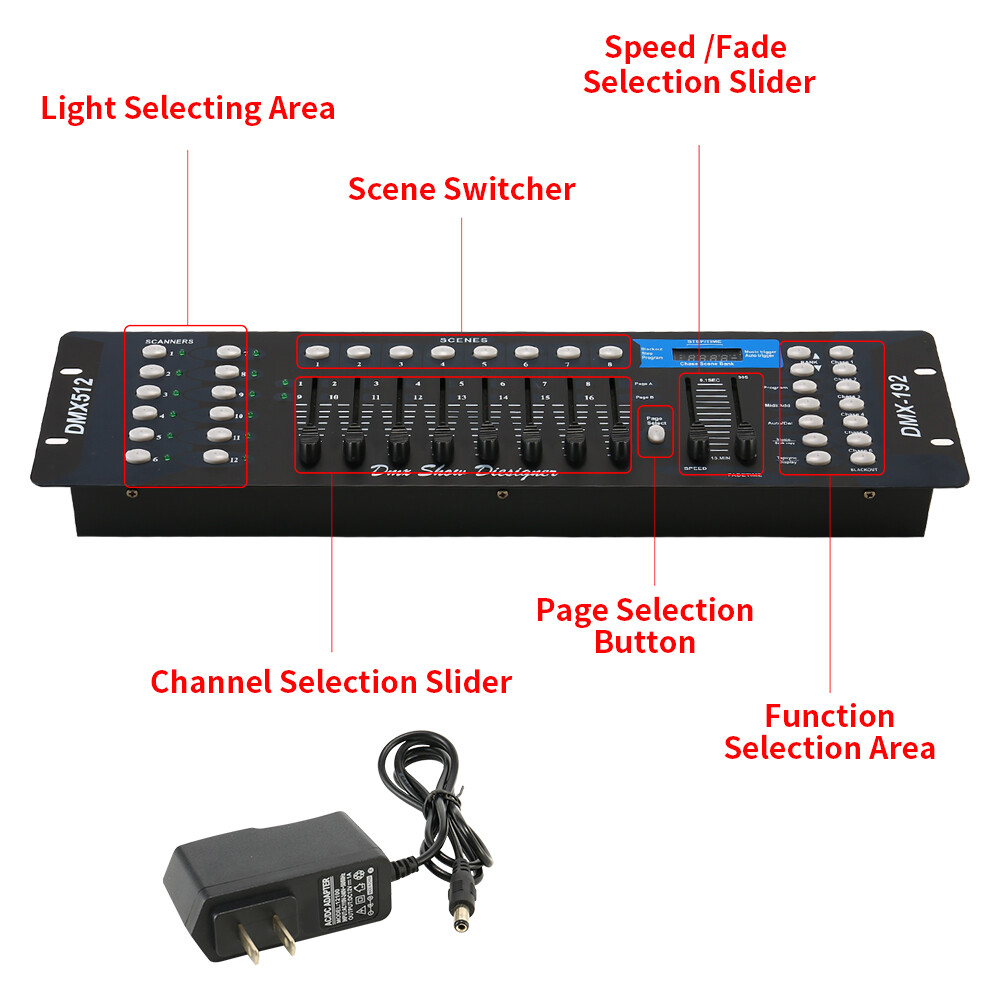 192 Channel Controller Operator Console For Stage DJ Party Lighting DMX 512