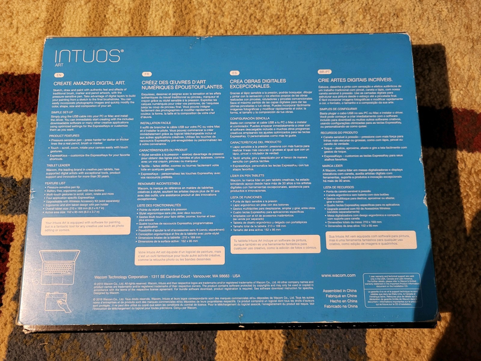 Wacom Intuos Art Small Black Pen & Touch Tablet CTH490