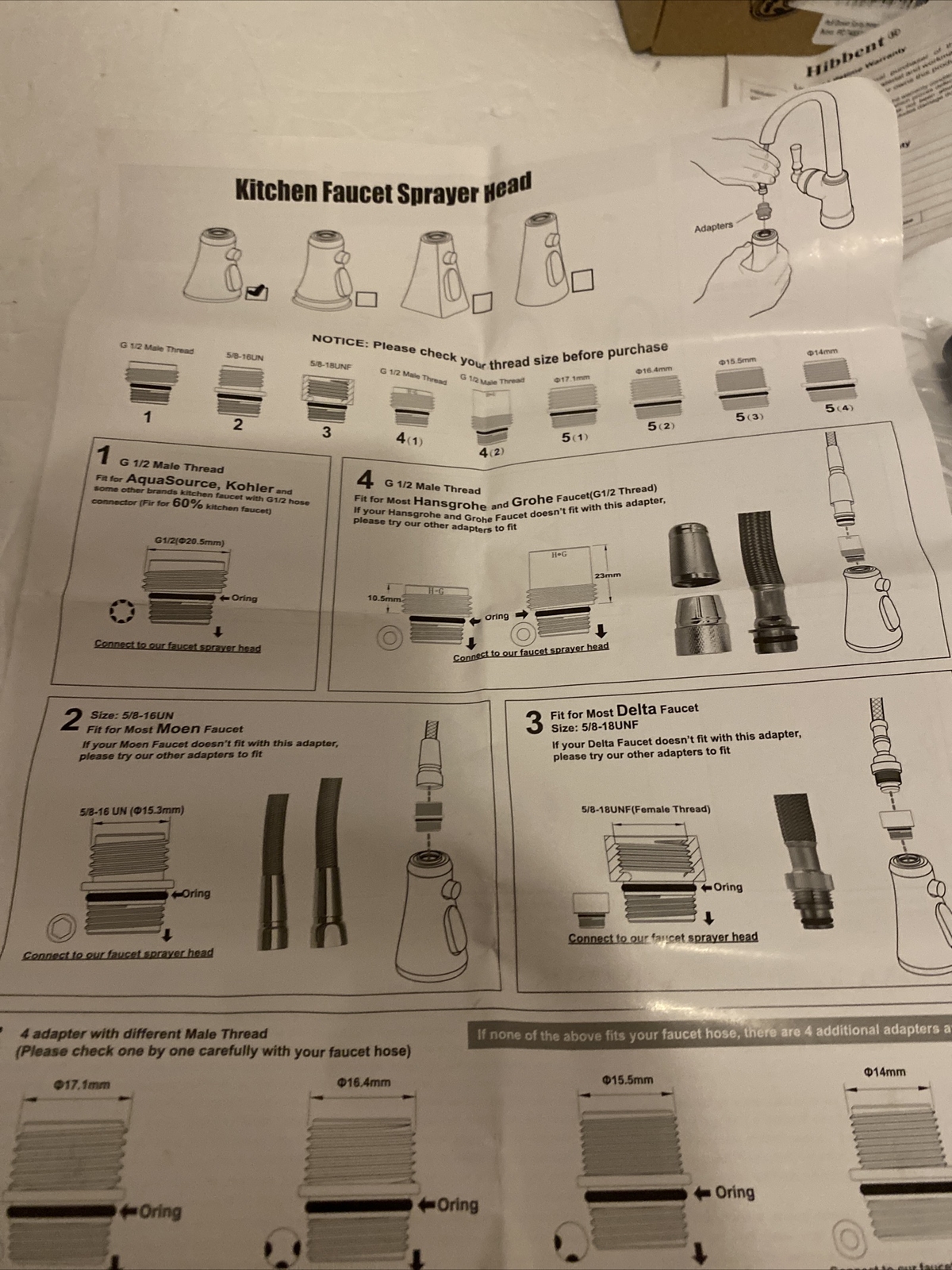 Pull Out Spray Head For Kitchen Faucet, 3-Function Down Sink Nozzle Wand Part
