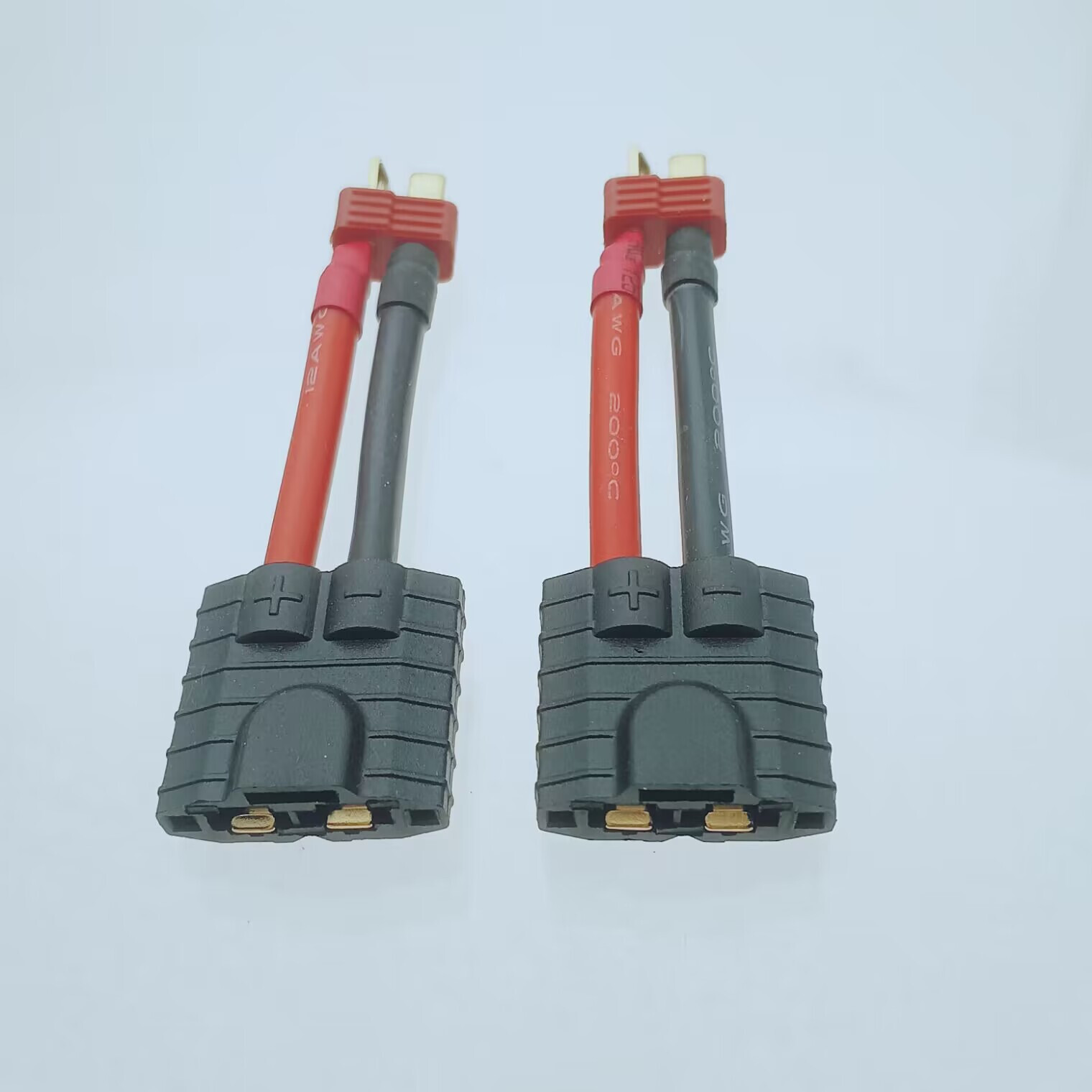 2pcs Deans T Plug to New ID Charger Female Adapter For Traxxas EZ-Peak 2s/3s/4s