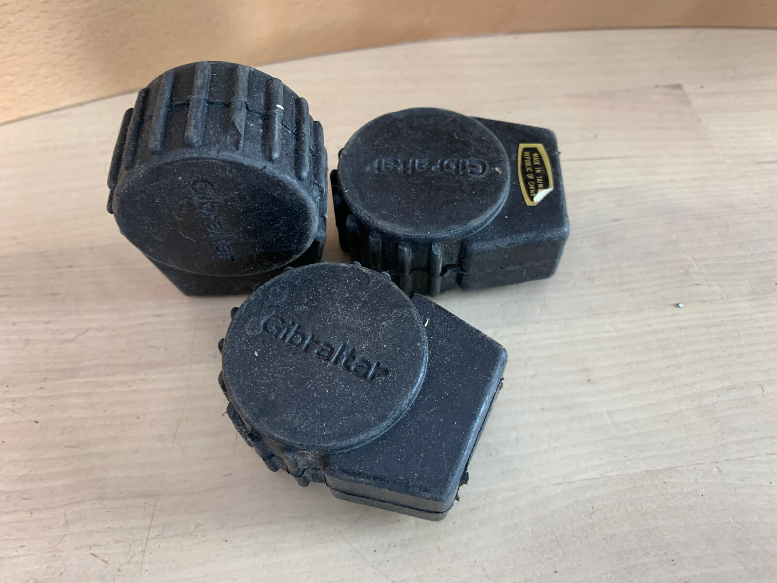 GIBRALTAR Lot of 3x Rubber Stand Foot Parts 90s 00s Vtg Cookie Puck Shaped Rock