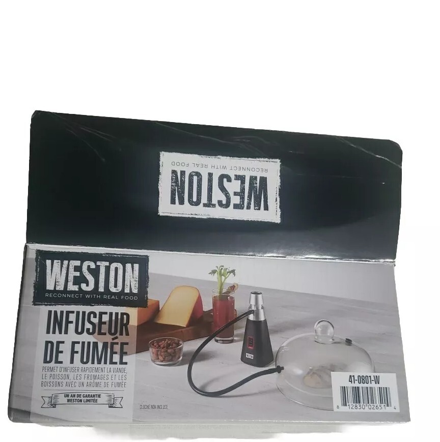 Weston Food Cocktail Smoke Infuser Indoor Outdoor Apple Wood Chip Flavors