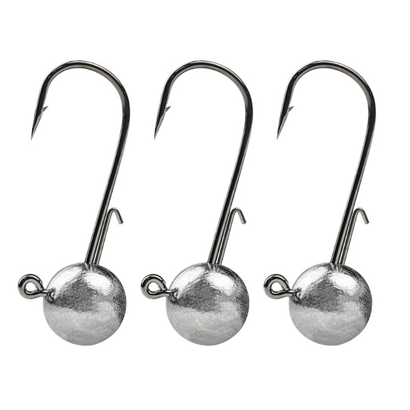 50Pcs Round Jig Heads Fishing Hook Crappie Bass Trout Lures Swimbait Tackle