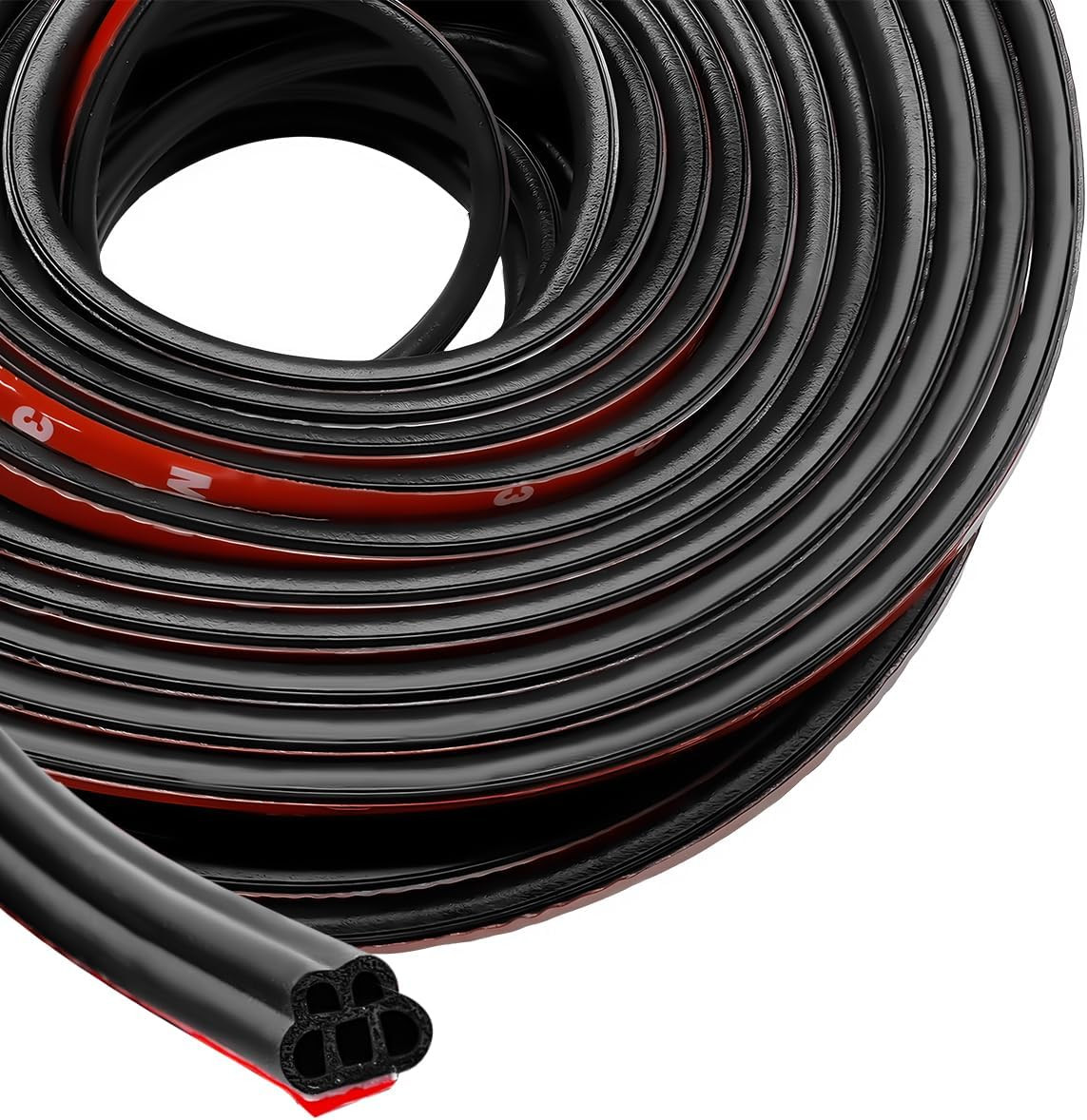 Car Door Rubber Seal Strip, 32.8Ft Double Layer 5-Hole Self-Adhesive Auto Door S