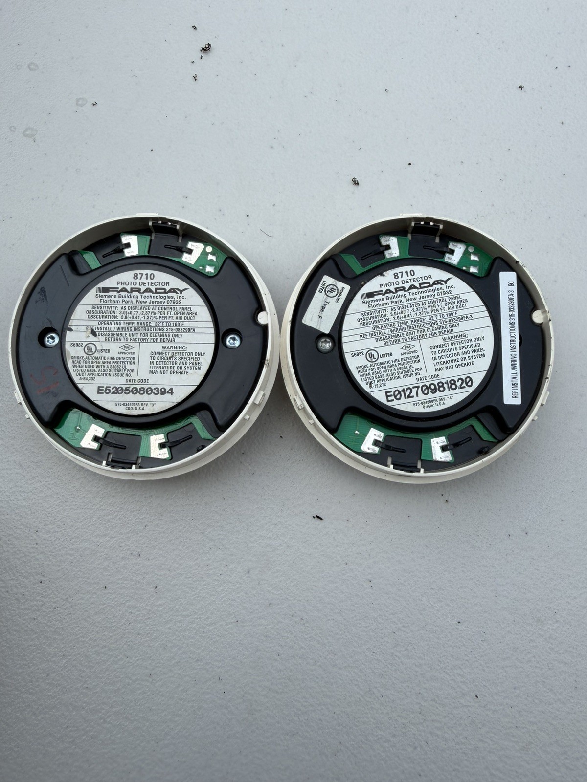 Faraday 8710 Smoke Detector Pre-owned Functional Condition