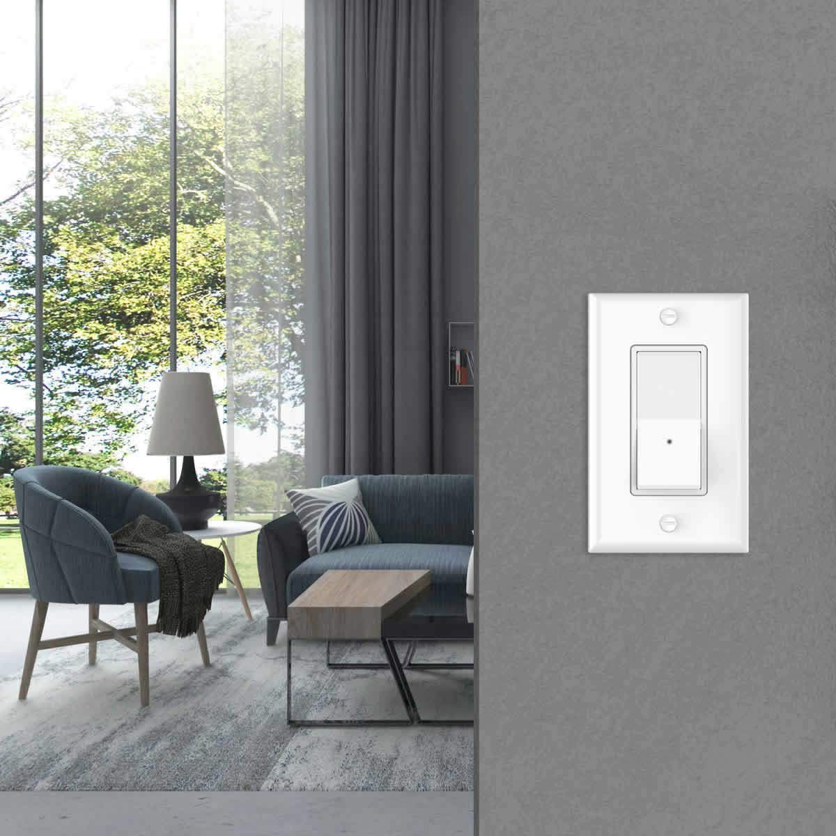 4 Pack Illuminated Light Switch, Lightswitch W LED Night Light, Automatic On/Off