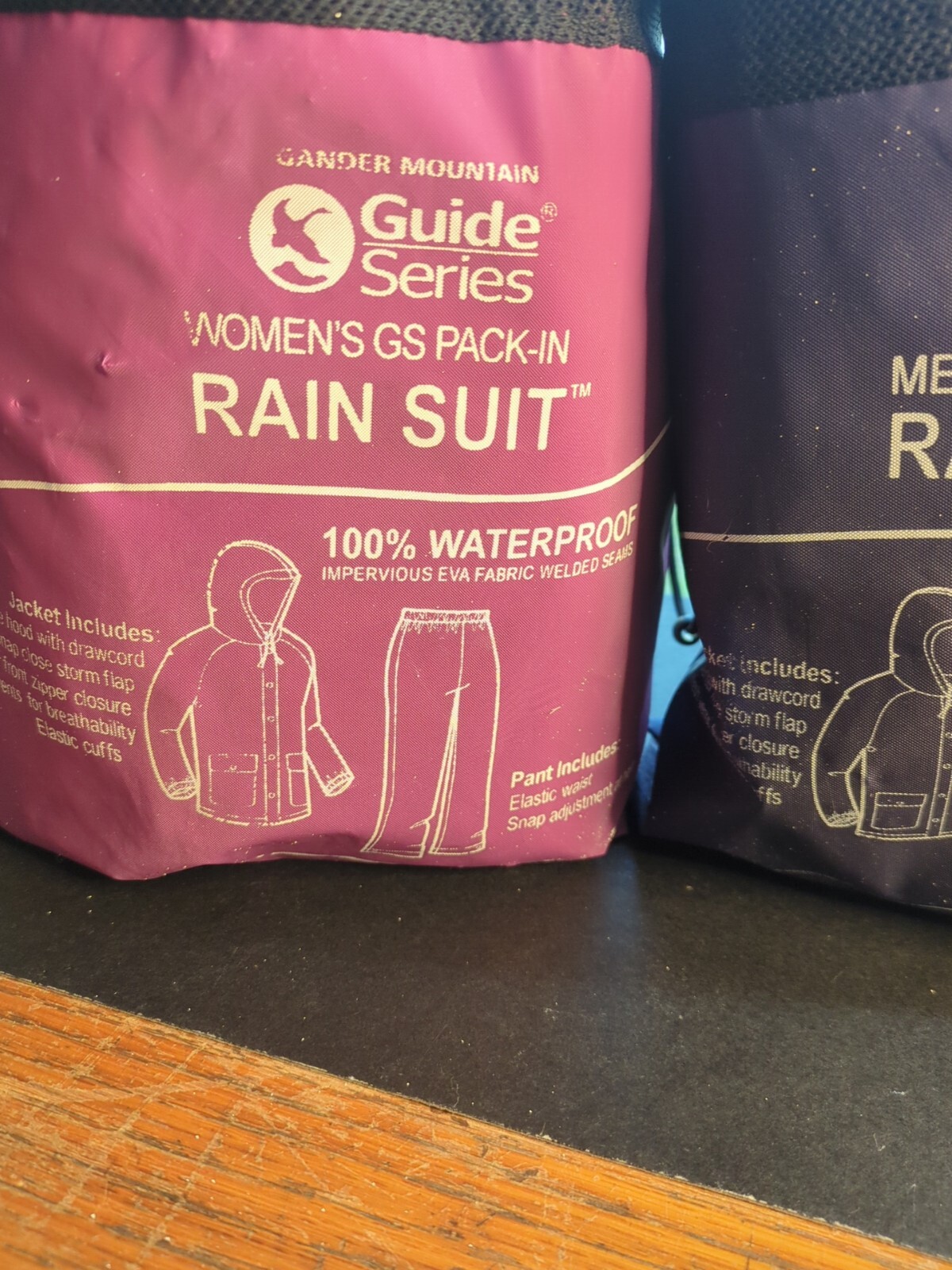 Gander Mountain Guide Series Mens & Women's Pack In Rain Suit Small Tear In Bag