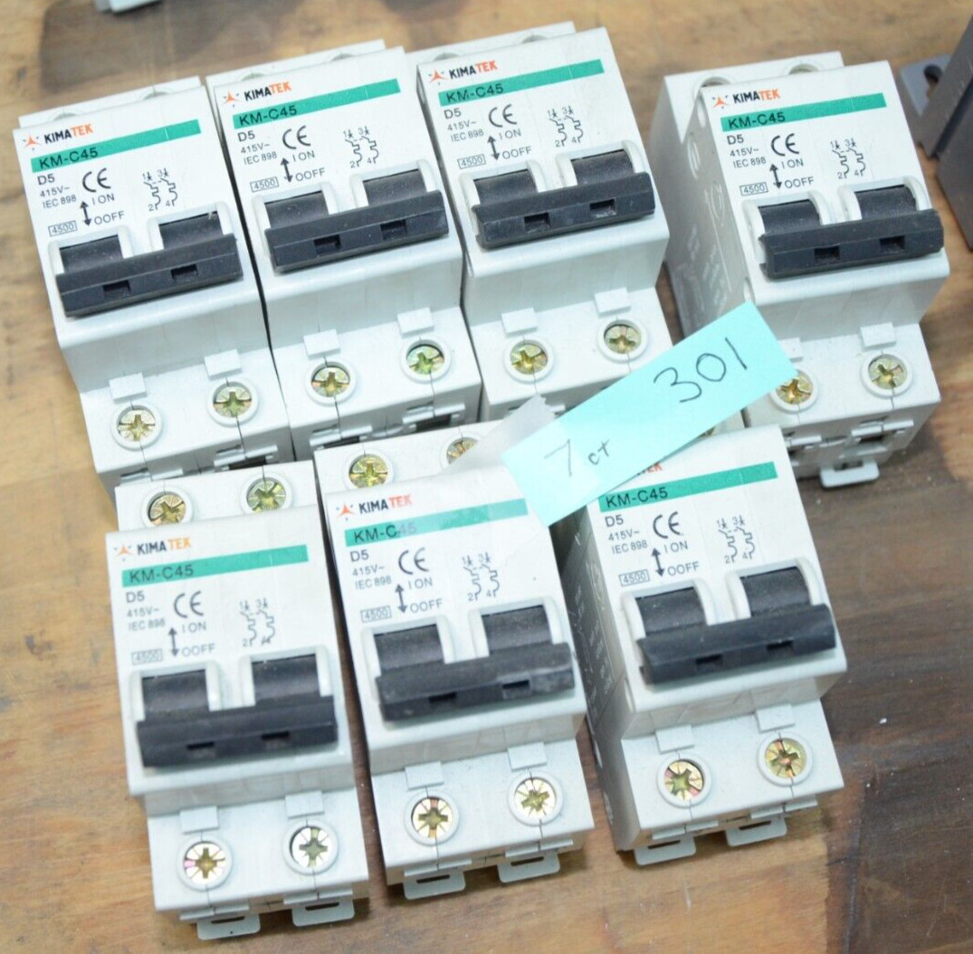 KimaTek KM-C45-D5 2 Pole Din Rail Circuit Breaker New Open Box