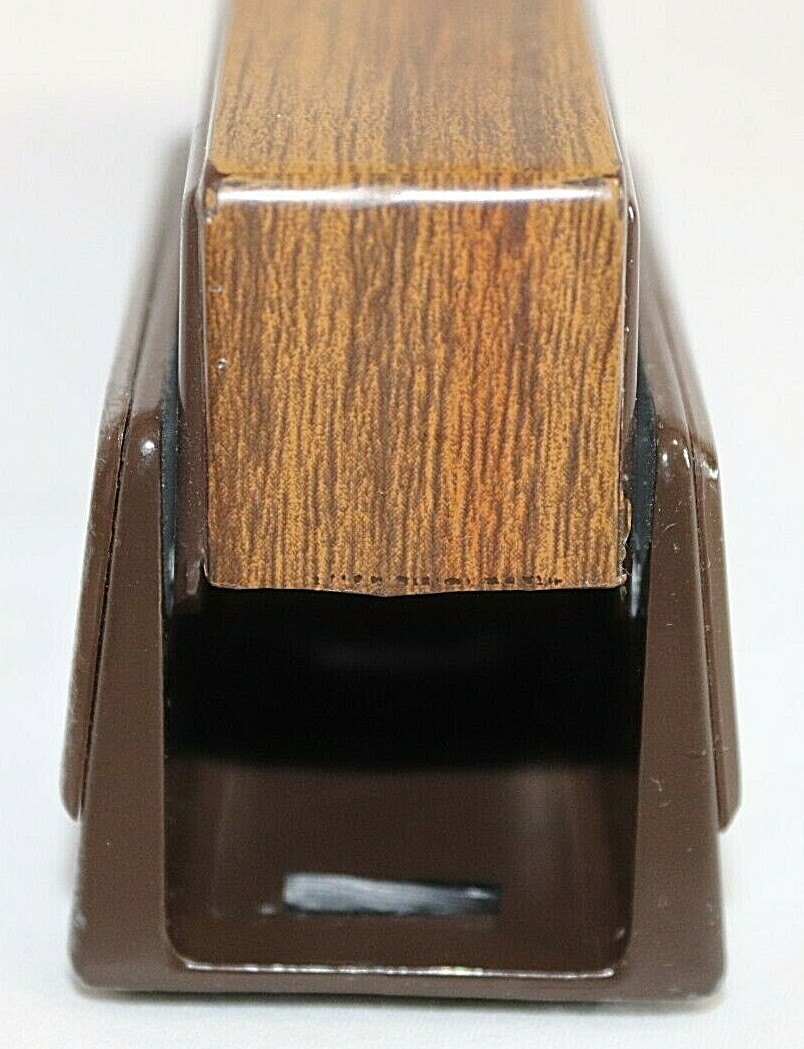 Vintage Heavy Duty 7 1/8" Swingline 767 Brown Enamel Woodgrain Stapler USA
