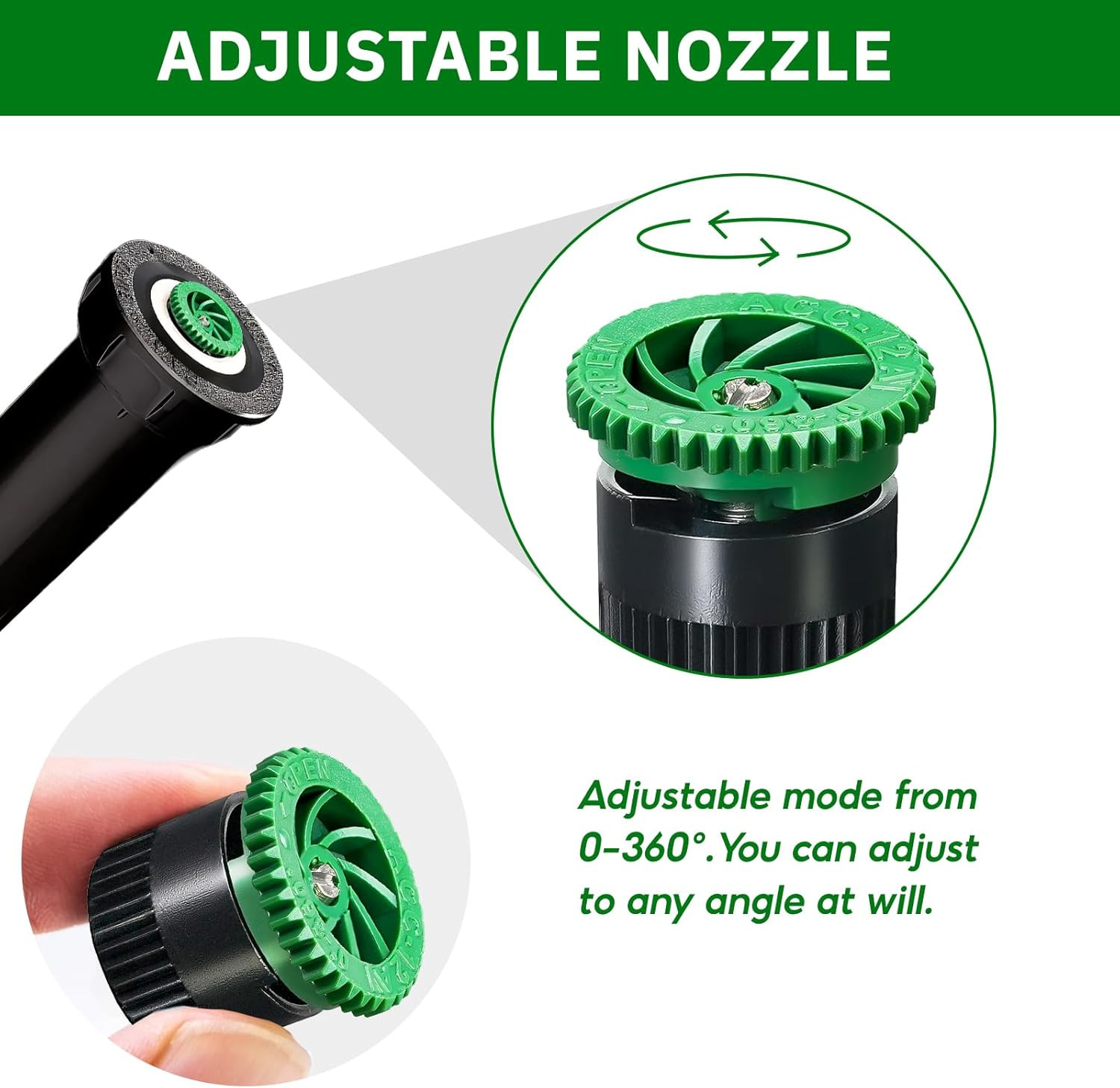 10 Pieces Variable Arc Nozzle, Pop-up Sprinkler Heads Replacement Compatible wit