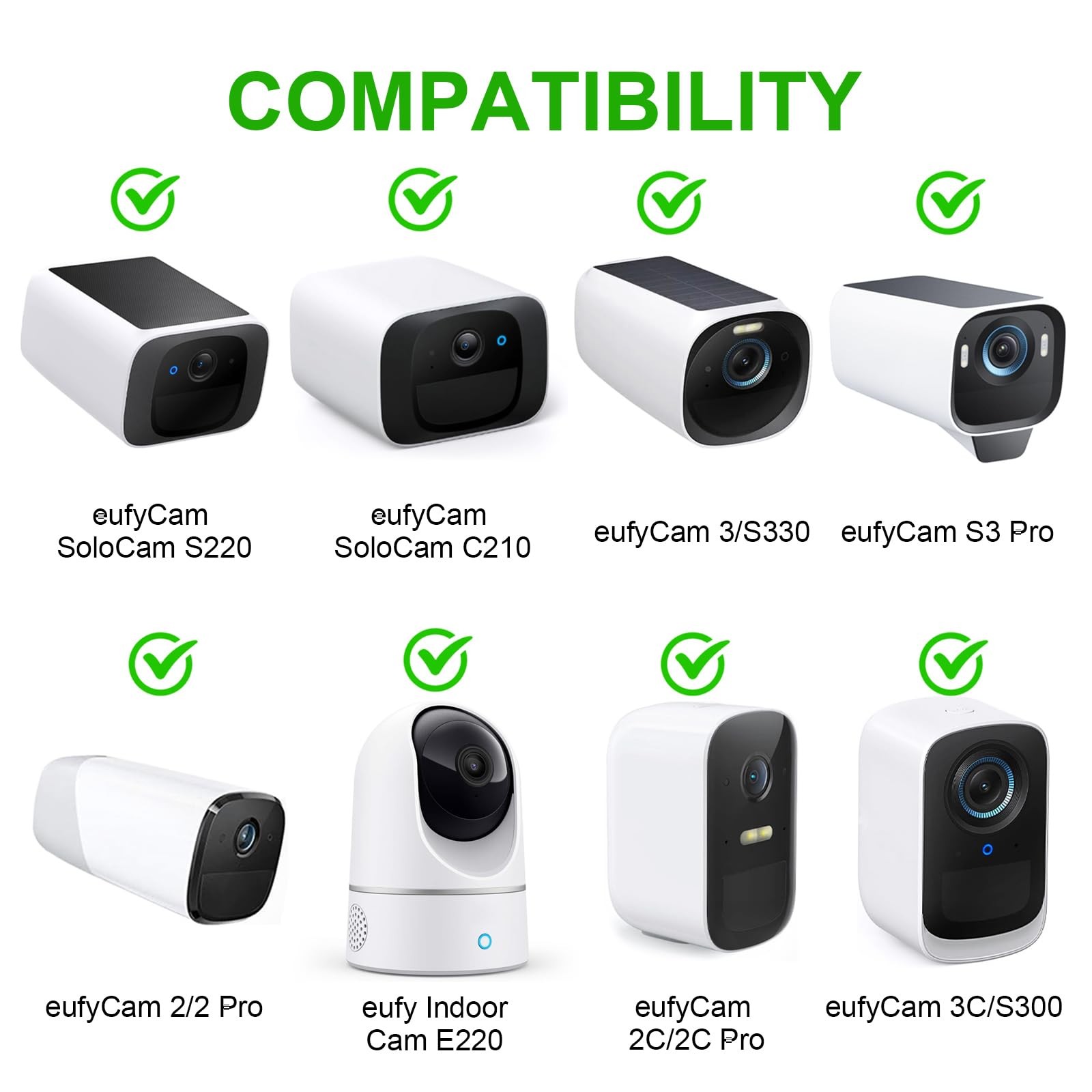 2Pack Security Camera Mounting Bracket for eufy Solocam S220/C210, White