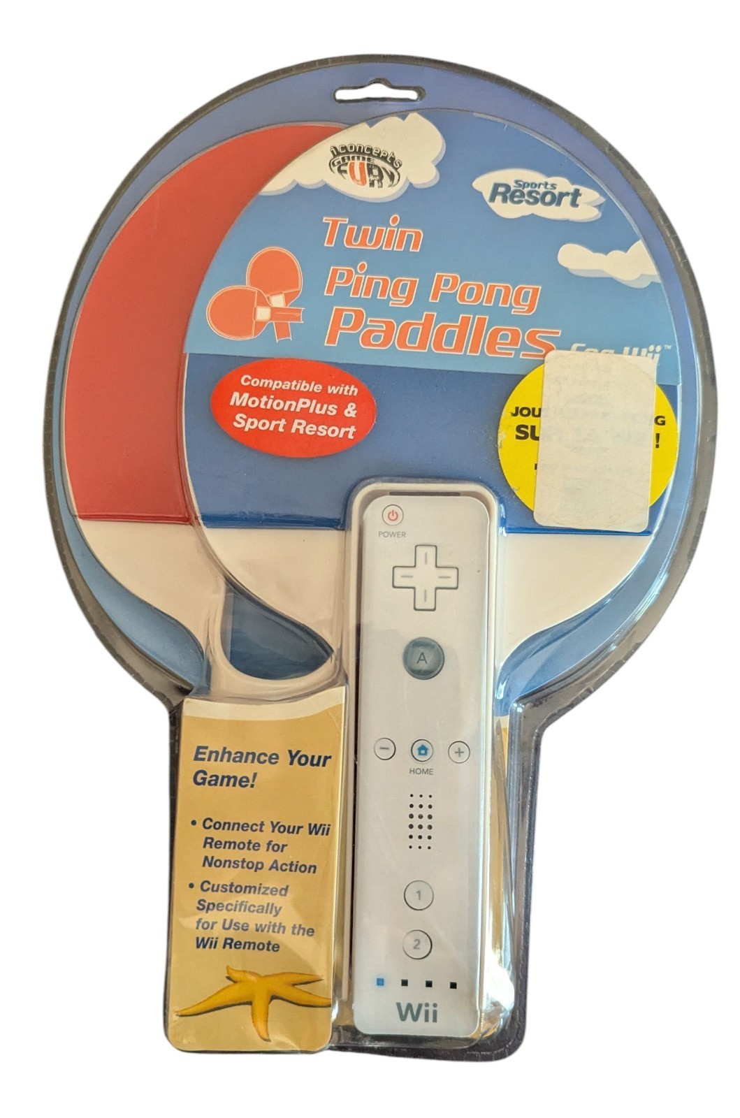 Twin Ping Pong Paddles for Nintendo Wii Remote - Sports Resort