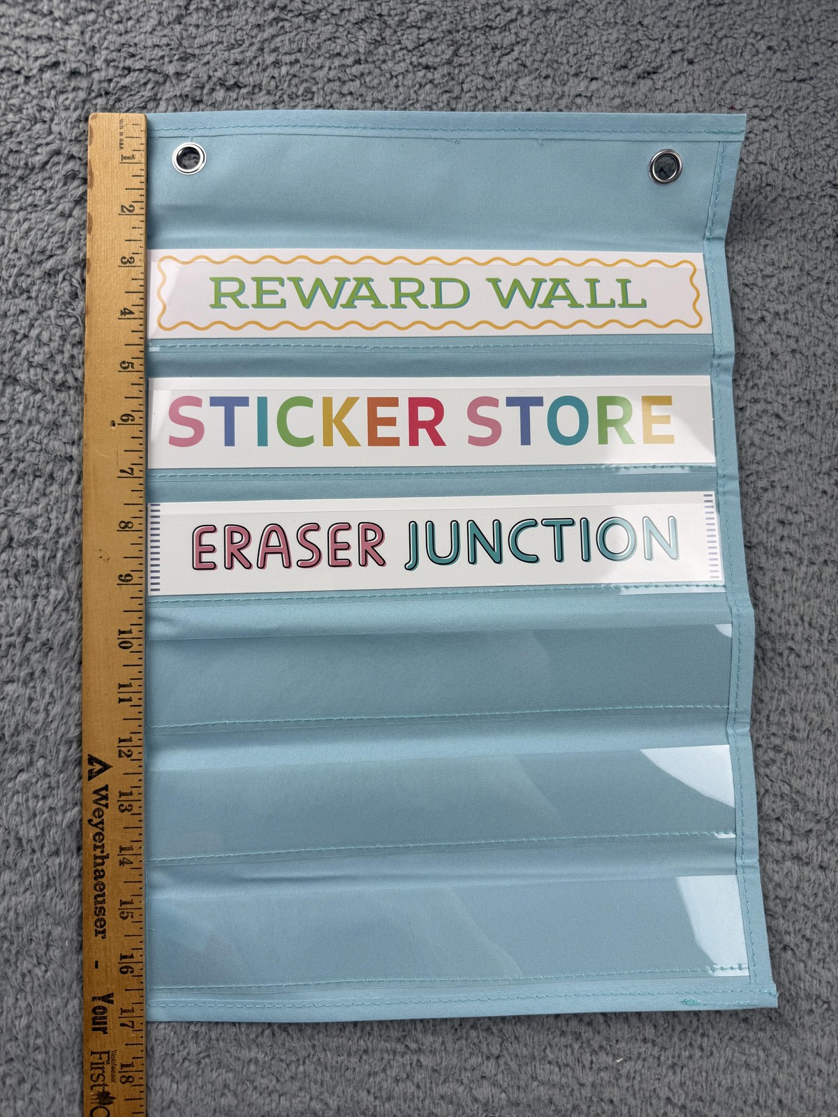 Yoobi Evolve Reward Wall Display Set Pocket Chart 4 Piece Classroom Teacher Blue