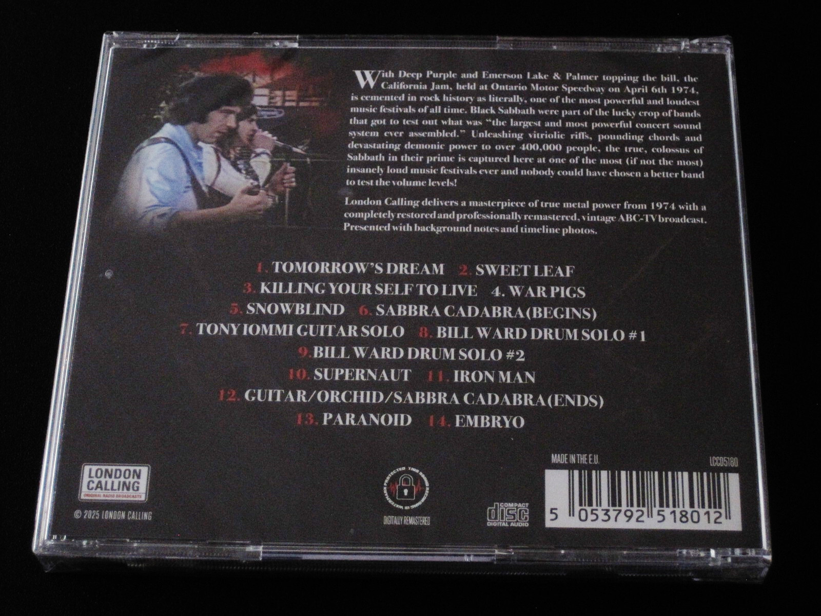 Black Sabbath: California Jam 1974 CD 2025 Remaster London Calling UK JC NEW