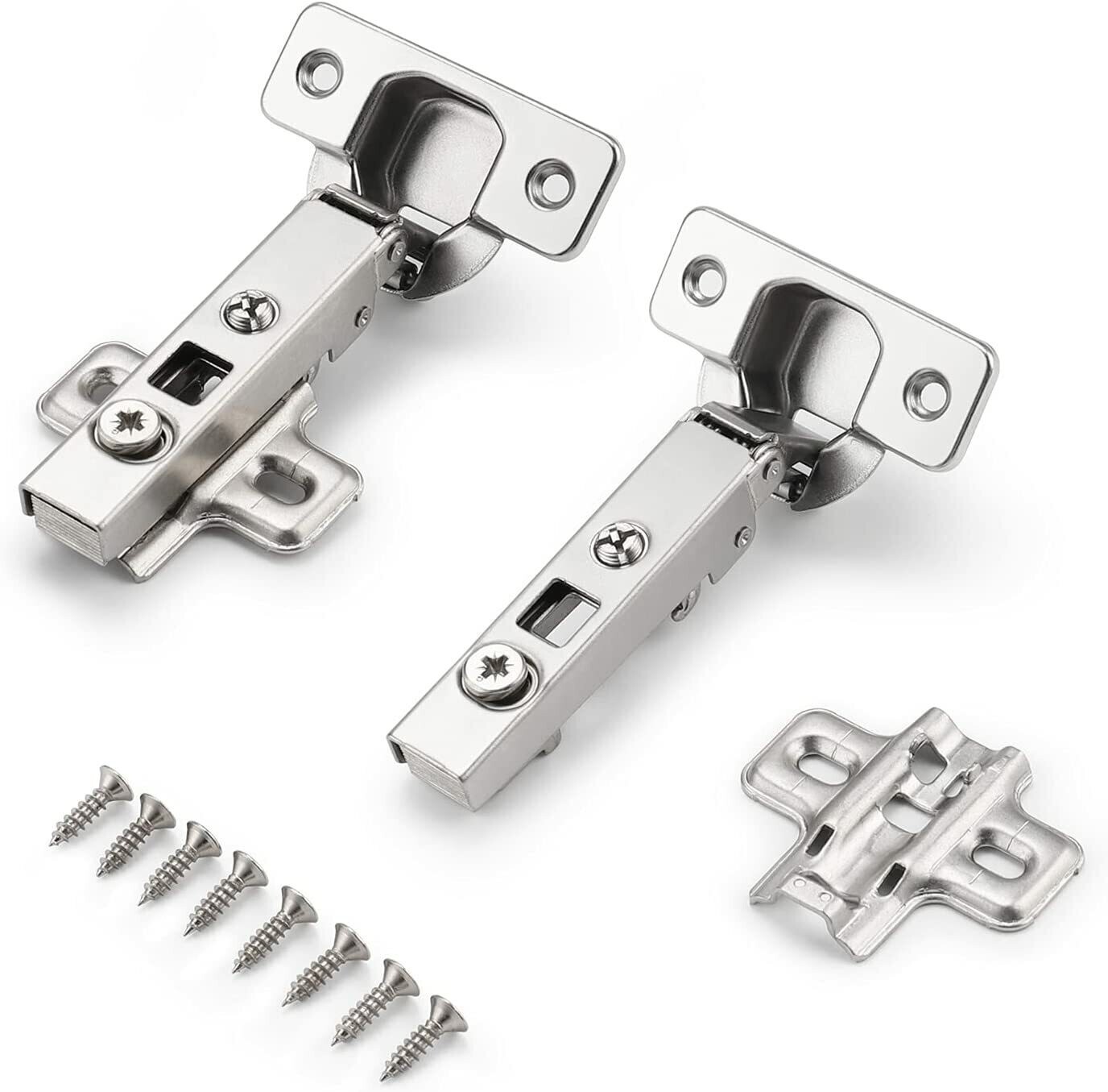 Probrico Clip On Full Overlay Frameless Cabinet Door Hinges Lot of 3 Pair