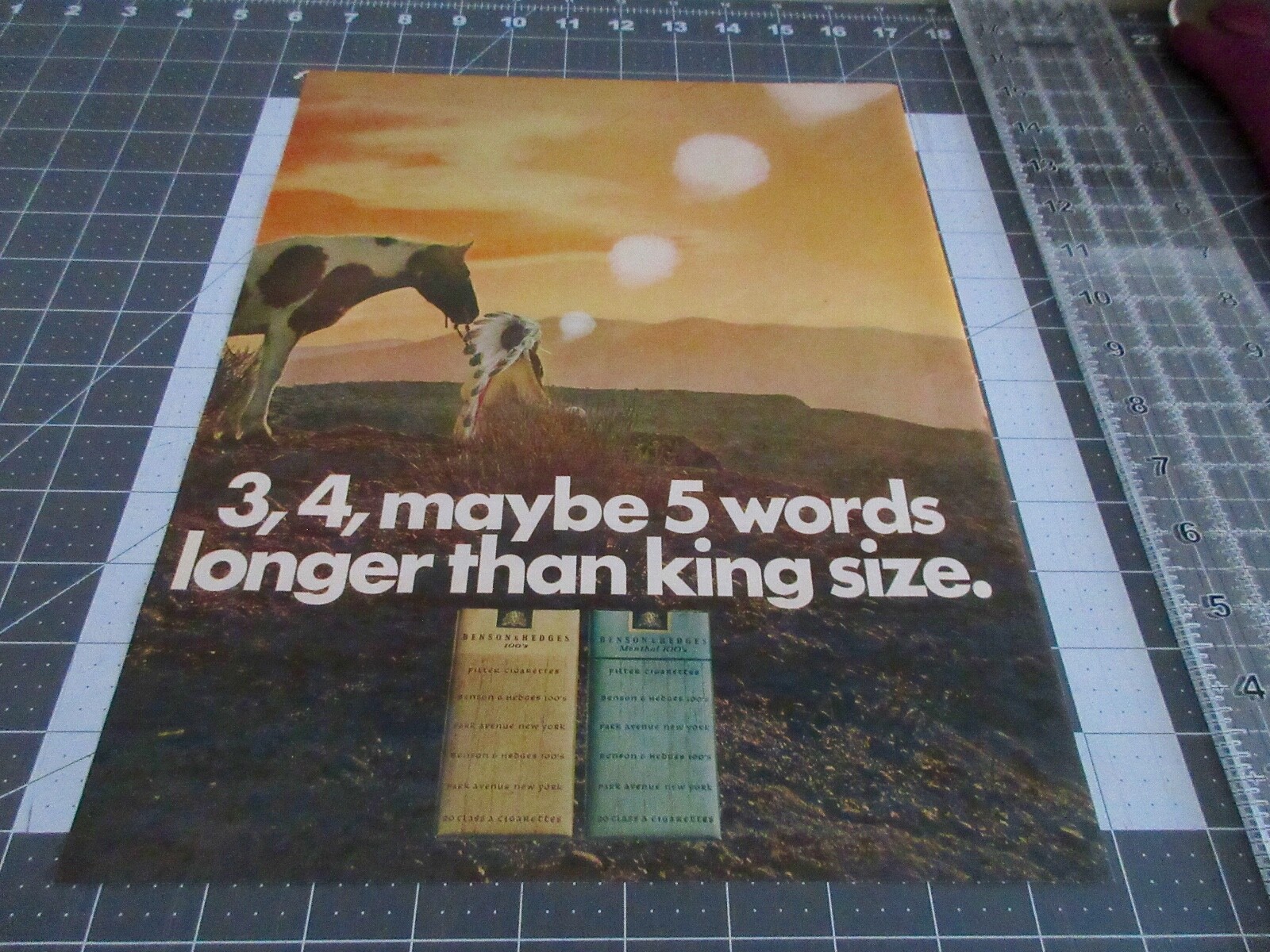 1968 Vintage ad for Benson & Hedges Cigarettes Tobacco Horse Feathers