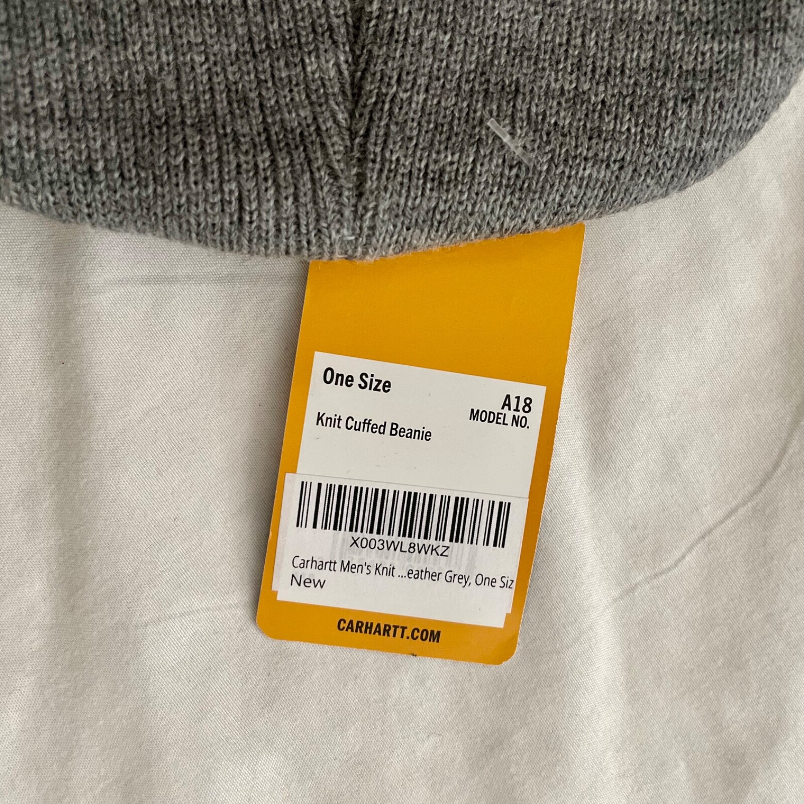 Carhartt Gray Knit Cuffed Beanie Hat A18 New NWT