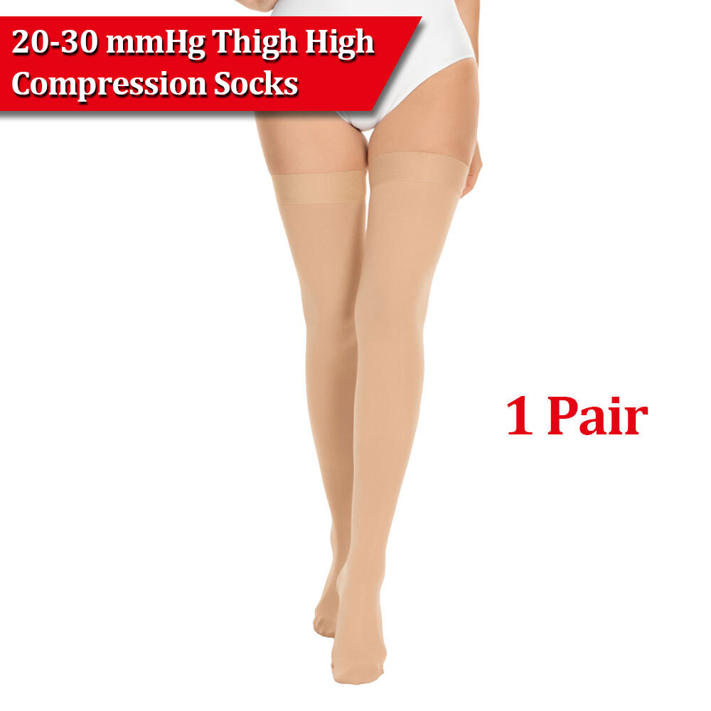 Thigh High Compression Socks for Women & Men Circulation (1 Pair) Over the Knee