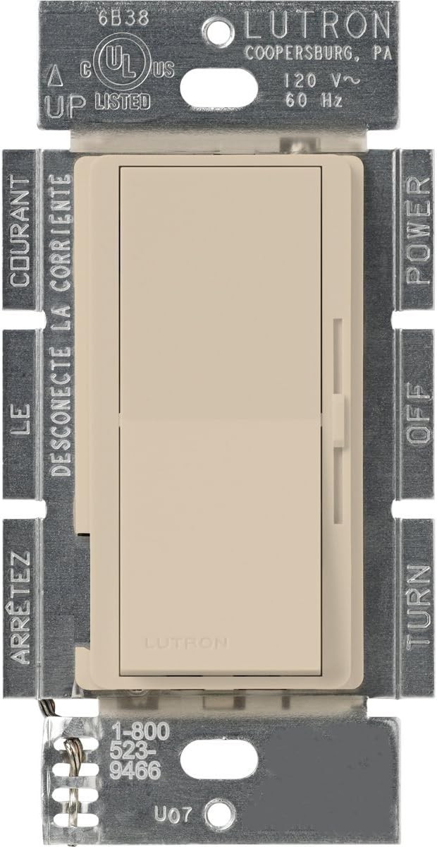 Lutron Diva DVSCLV-600P-TP Magnetic Low-Voltage Dimmer Switch Single-Pole Taupe