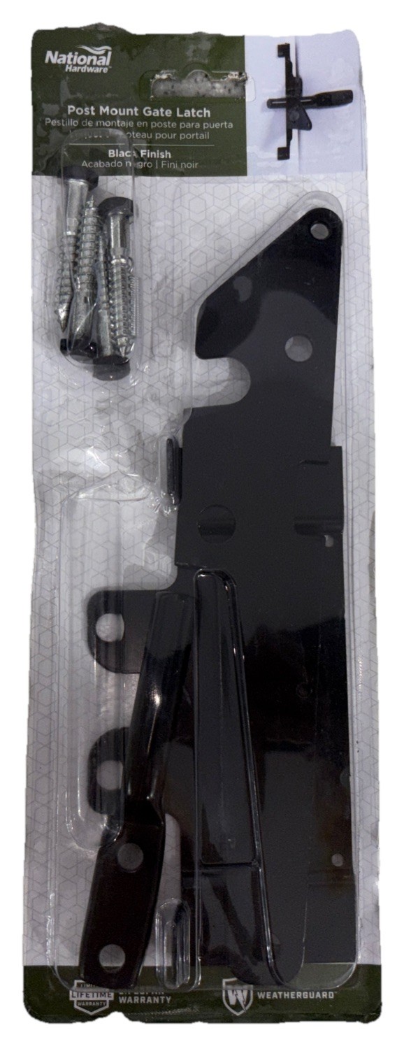 National Hardware  N199-158 Post Mount Steel Gate Latch Black Finish-NEW-SHIP24H