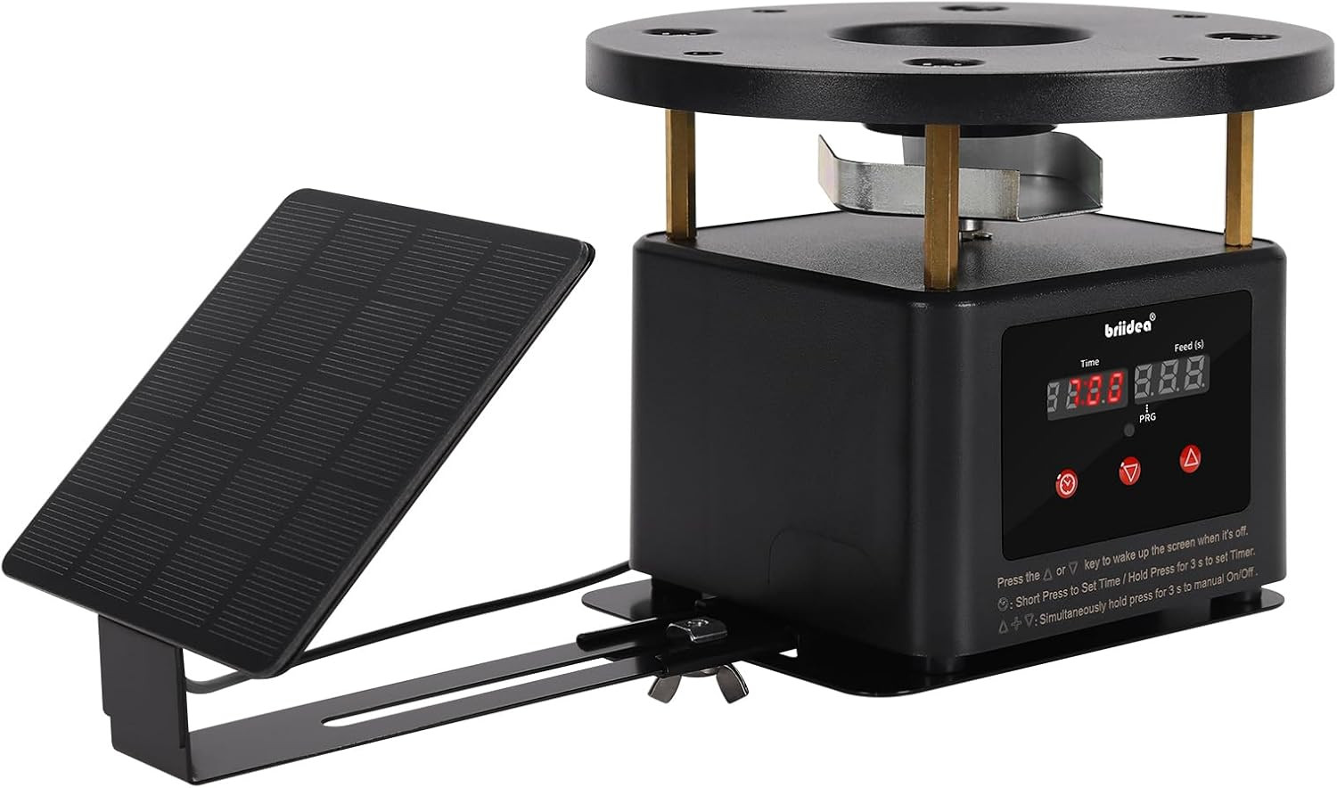 Deer Feeder Timer with Integrated Solar Panel Digital Automatic Metal Spin Plate