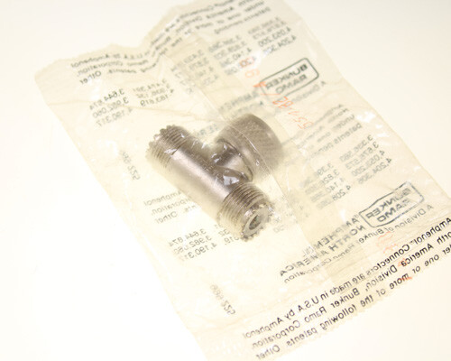 4x  Amphenol M-358 UHF RF CoAxial Tee Connector Adapter Female-Male-Female 83-1T