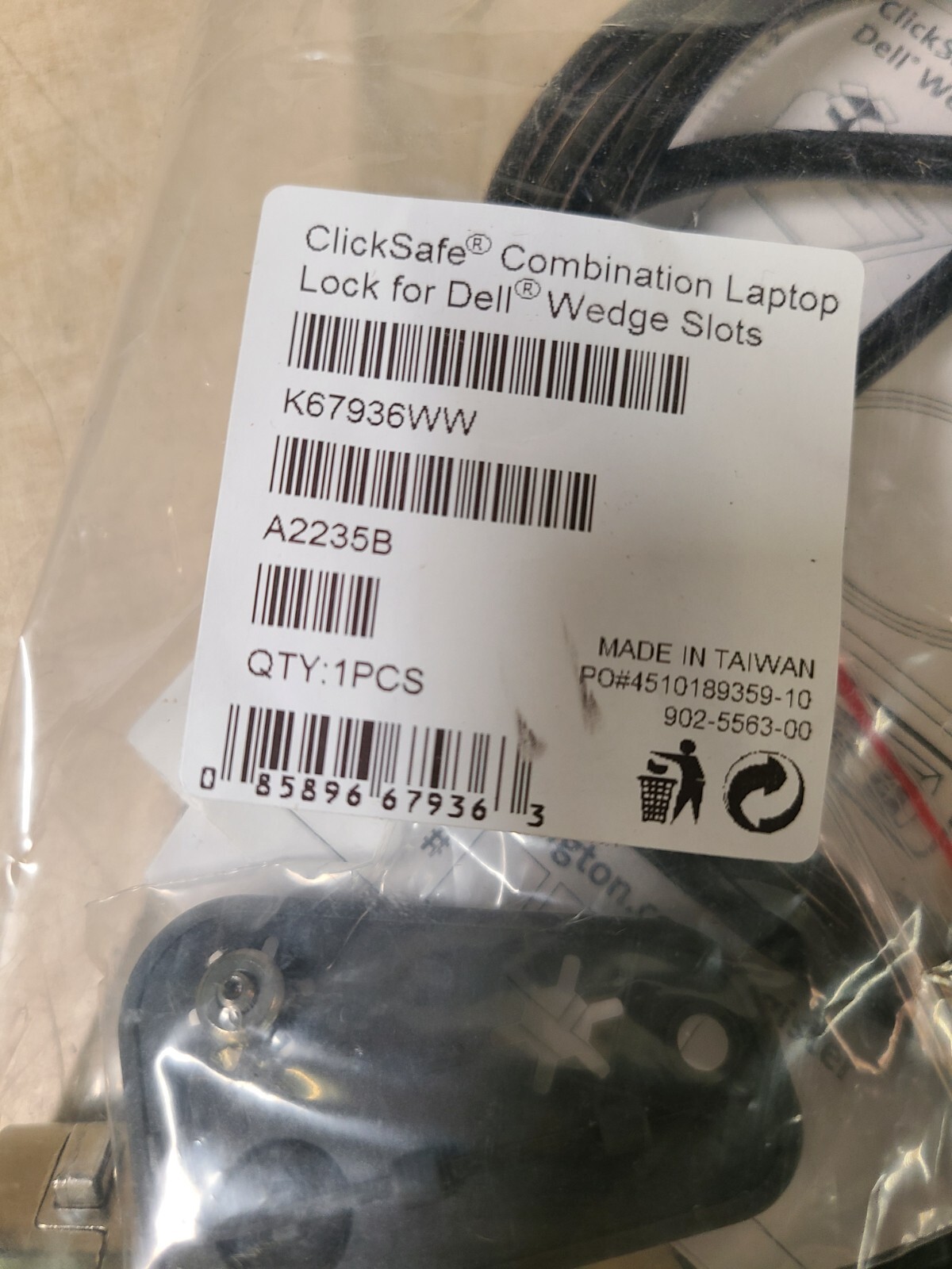 Kensington K67936WW ClickSafe Combination Laptop Lock-