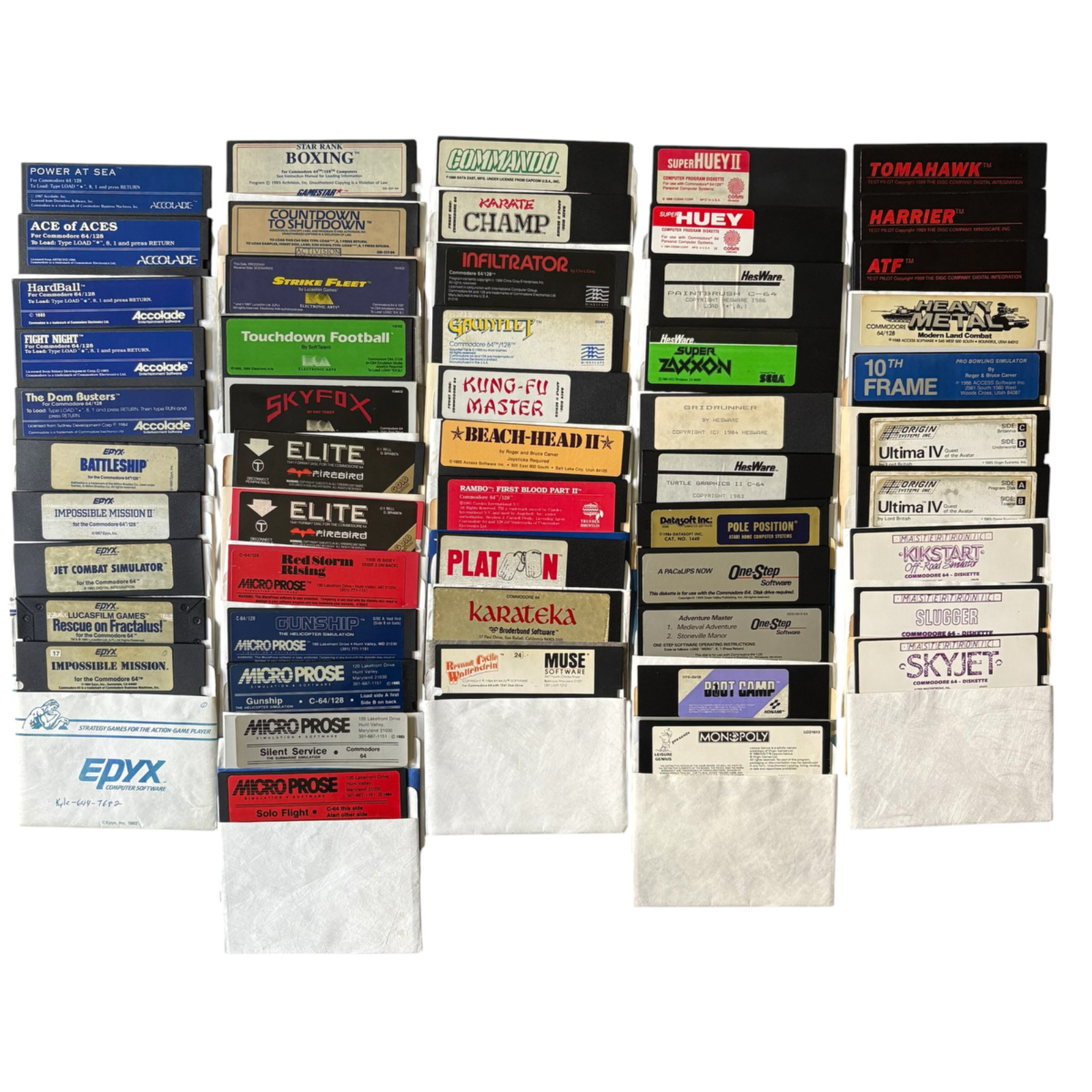 Commodore 64 Floppy Disks Untested - 50 Games + 27 Misc + Panther C64 Assembler