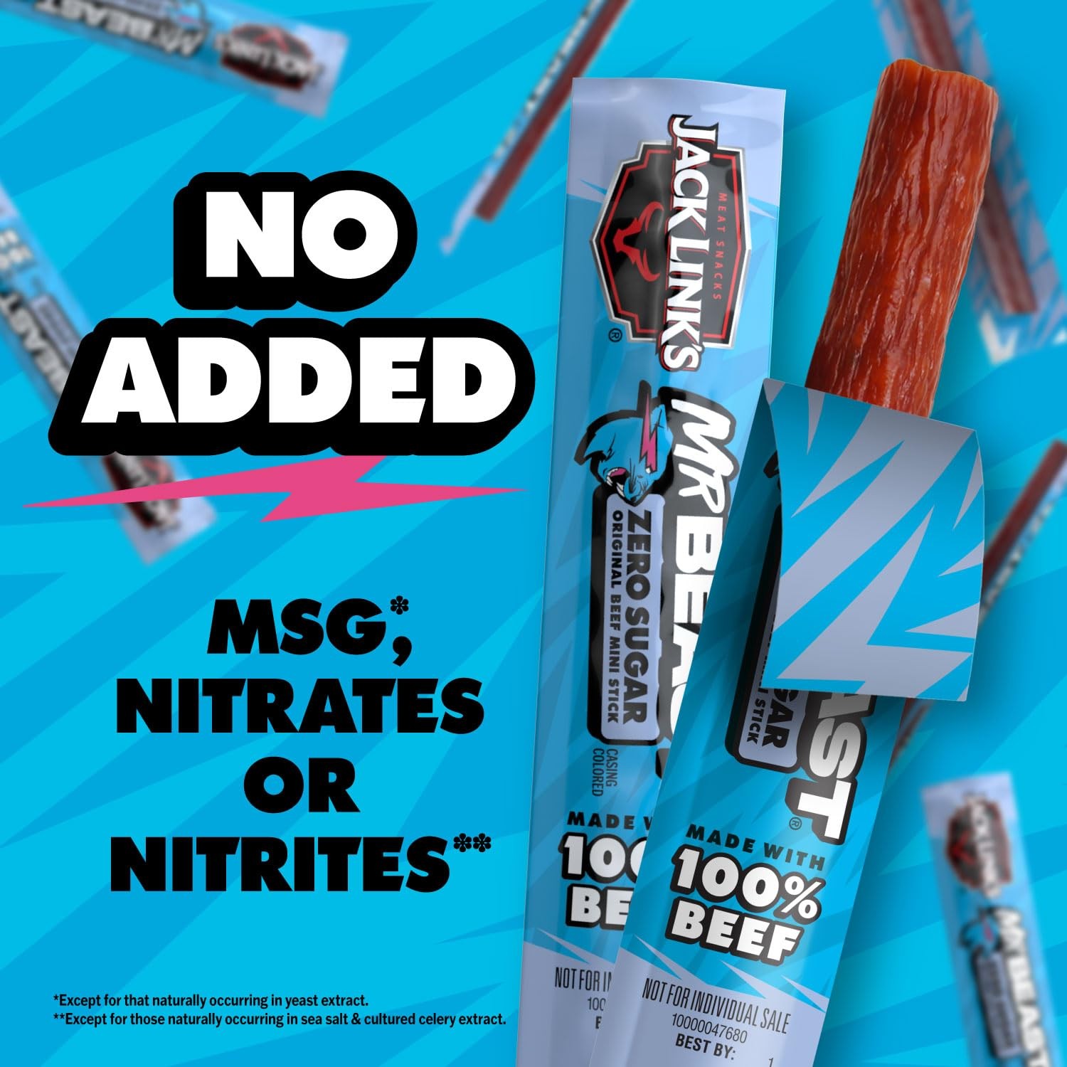 Jack Link’s x MrBeast Beef Sticks, Zero Sugar Mini Beef Sticks, As Seen on Be...