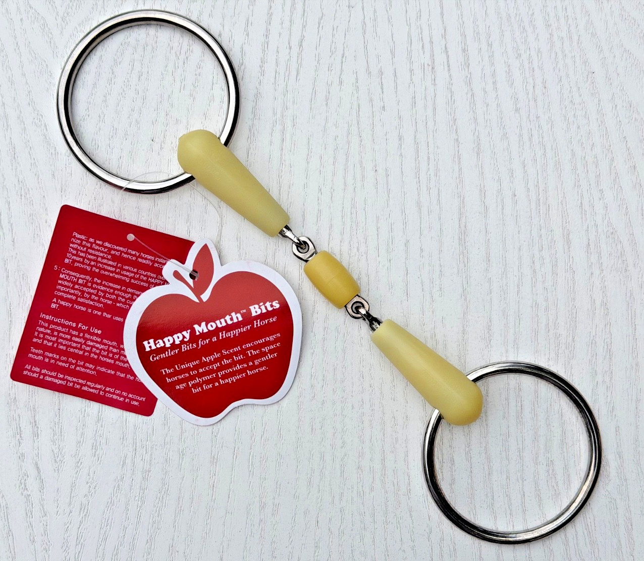 Happy Mouth Double Joint Roller Link Loose Ring Horse Bit, 5.5" / 13.5 CM Gentle