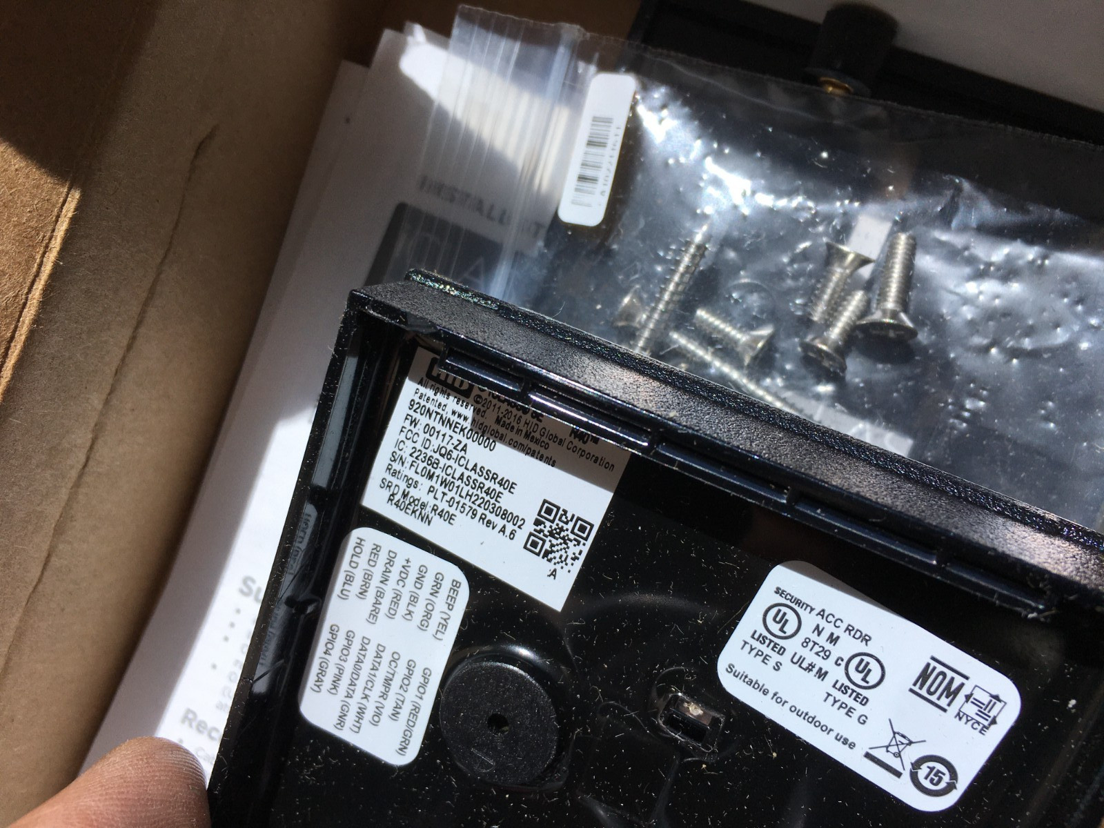 920NTNNEK00000 HID multiCLASS Reader R40E Wall Switch Mount New Assa Abloy