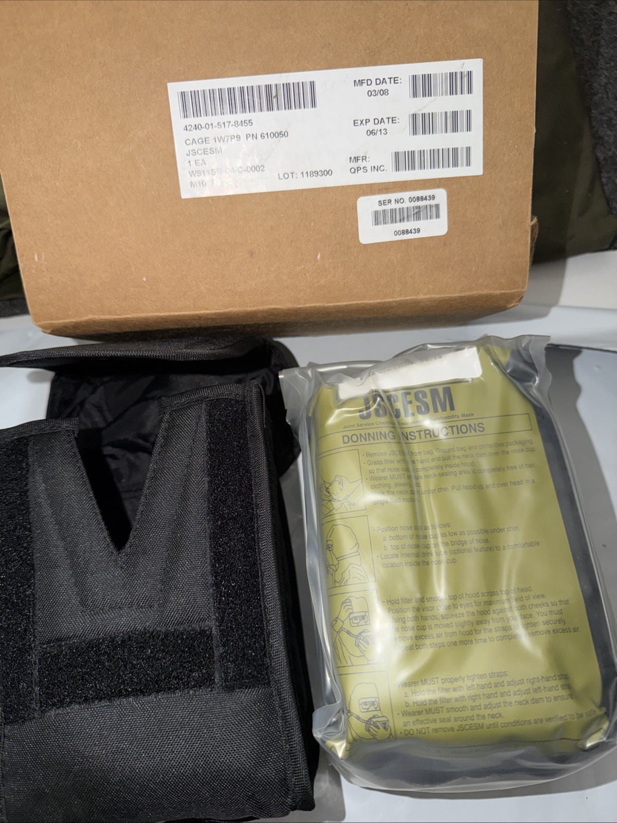 JOINT SERVICES CHEMICAL ENVIRONMENT SURVIVABILITY MASK JSCESM M80 Sealed W/Box