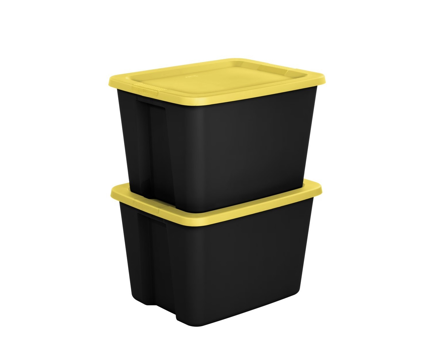 Sterilite 18 Gallon Storage Bin 8 Pack Snap Lid Black Yellow