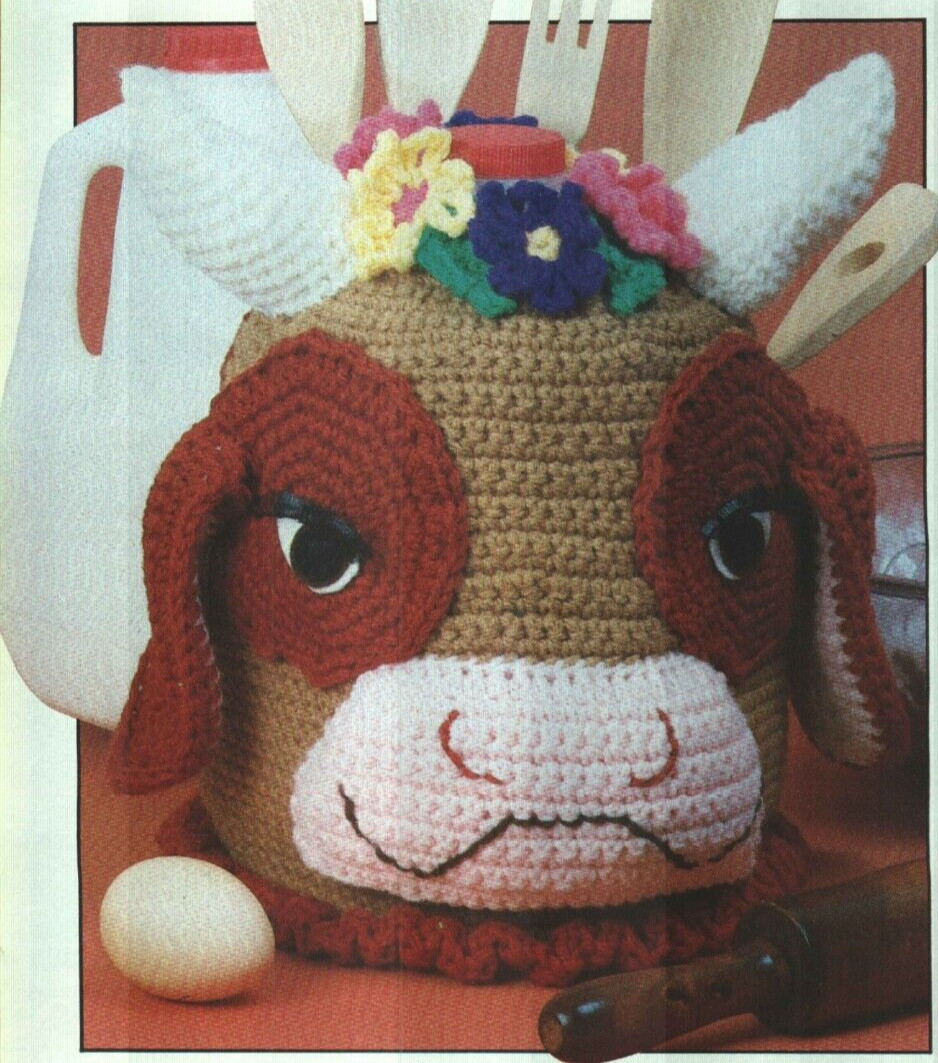 MOO-THILDA KITCHEN COW DOORSTOP DIGEST SIZE CROCHET PATTERN INSTRUCTIONS
