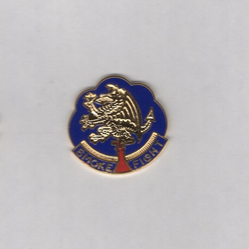 US Army 490th Chemical Bn crest DUI c/b clutchback badge G-23