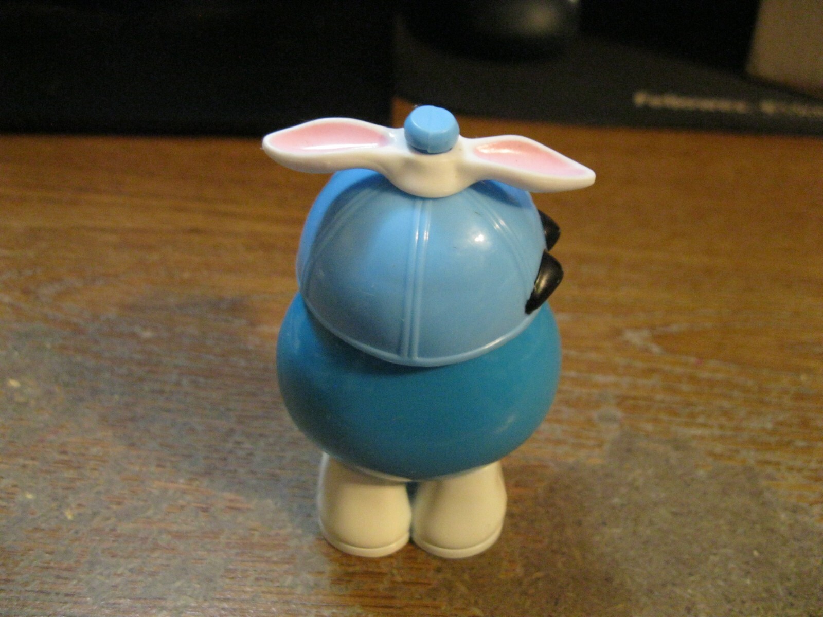 M&M Candy Container Blue Figurine with Blue Beanie Propeller Hat