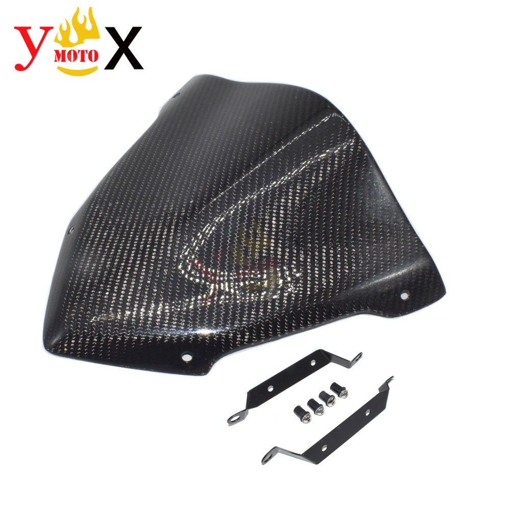 Real Carbon Fiber Windscreen Windshield W/ Bracket For Yamaha MT09 FZ09 2014-16