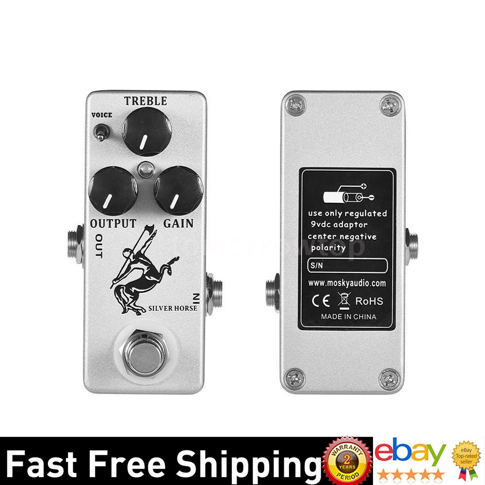 MOSKY Overdrive Boost Guitar Effect Pedal Treble Output Gain Knob Normal/Soft US