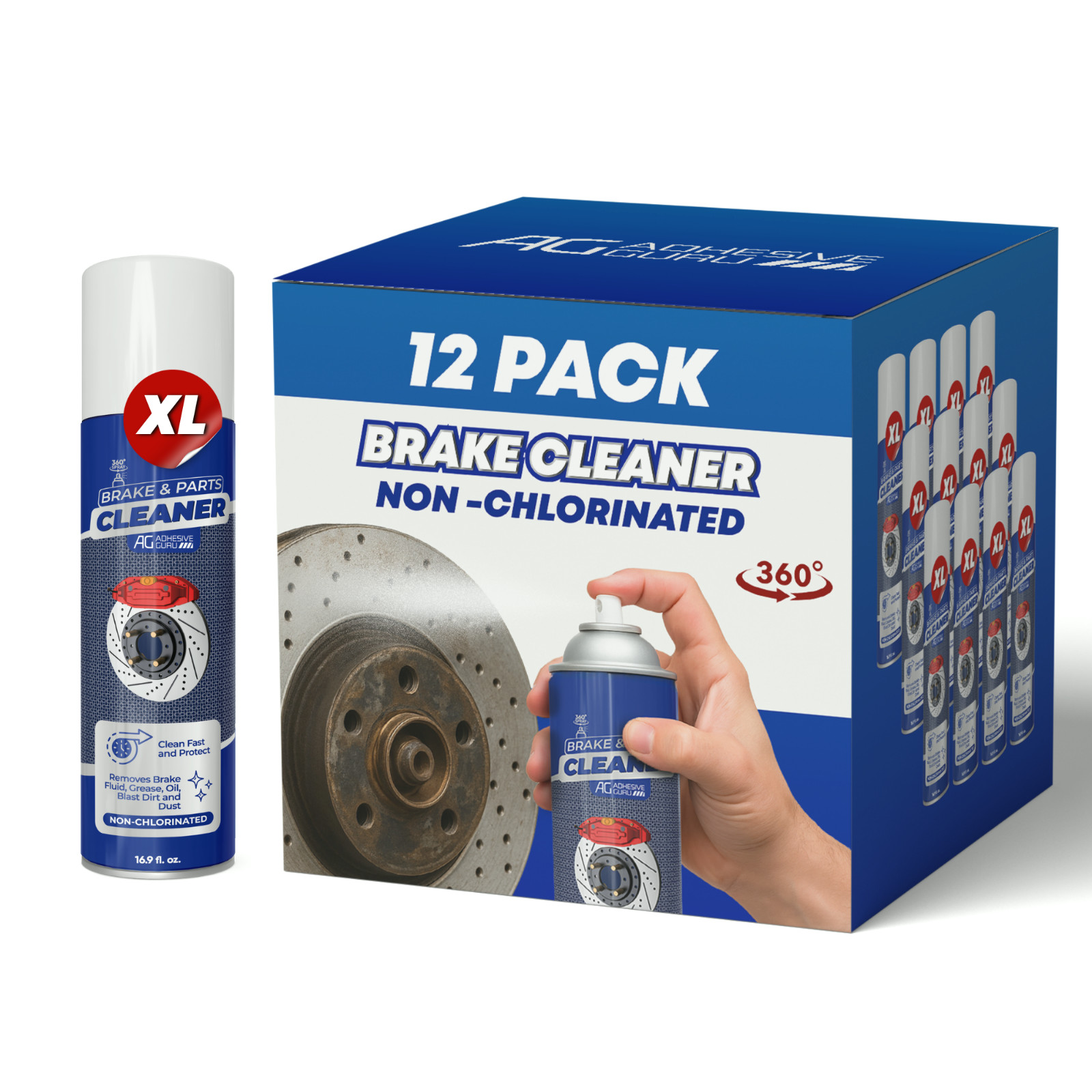 Non-Chlorinated Brake Parts  Cleaner 12x16.9 fl oz Fast Drying Degreaser for Pad