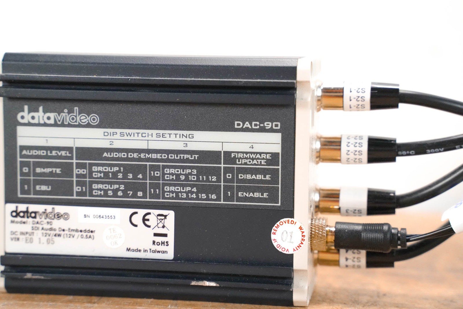 Datavideo DAC-90 SDI Audio De-Embedding Box CG01RF0