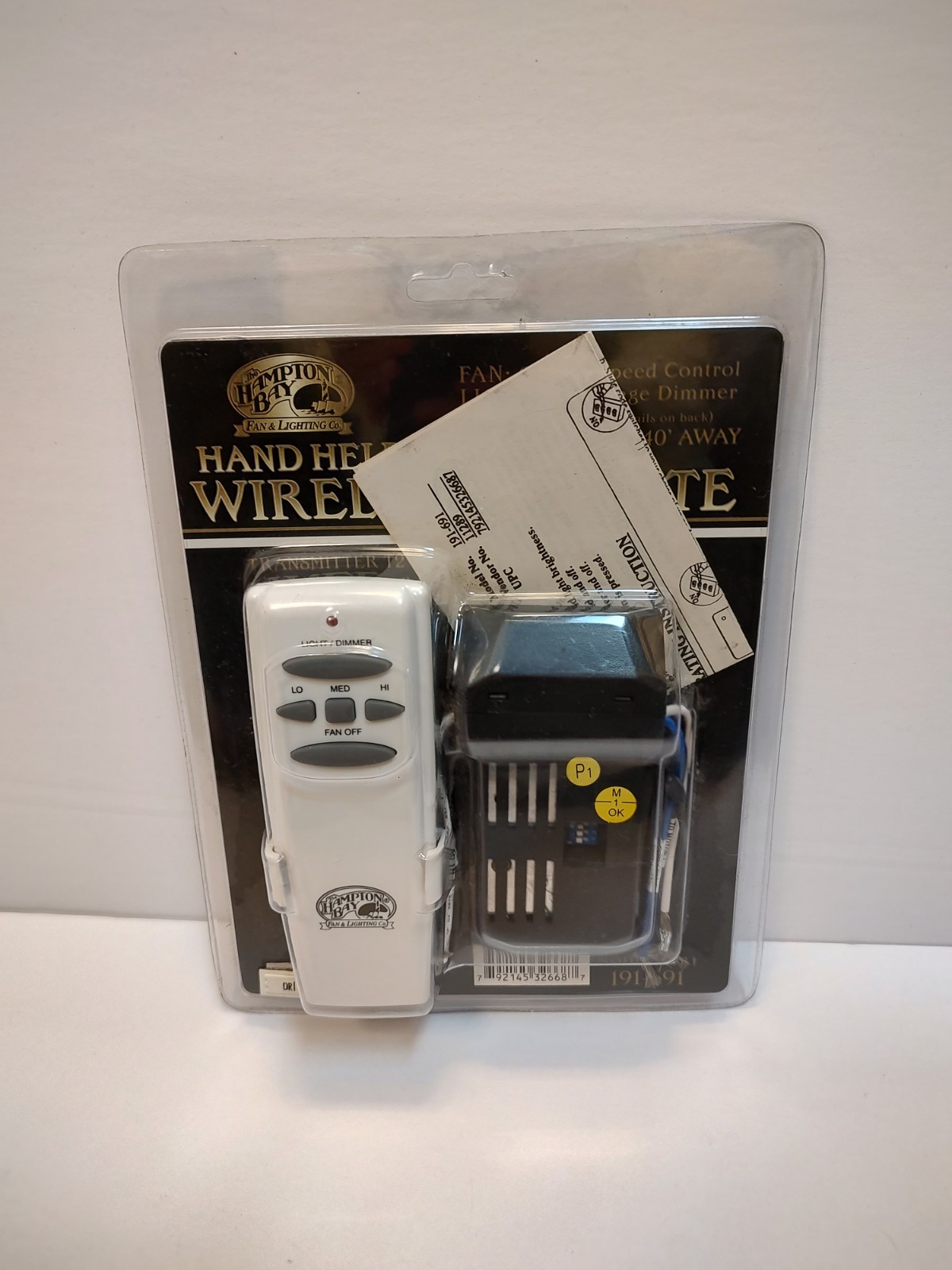 Hampton Bay Ceiling Fan Remote 191-692