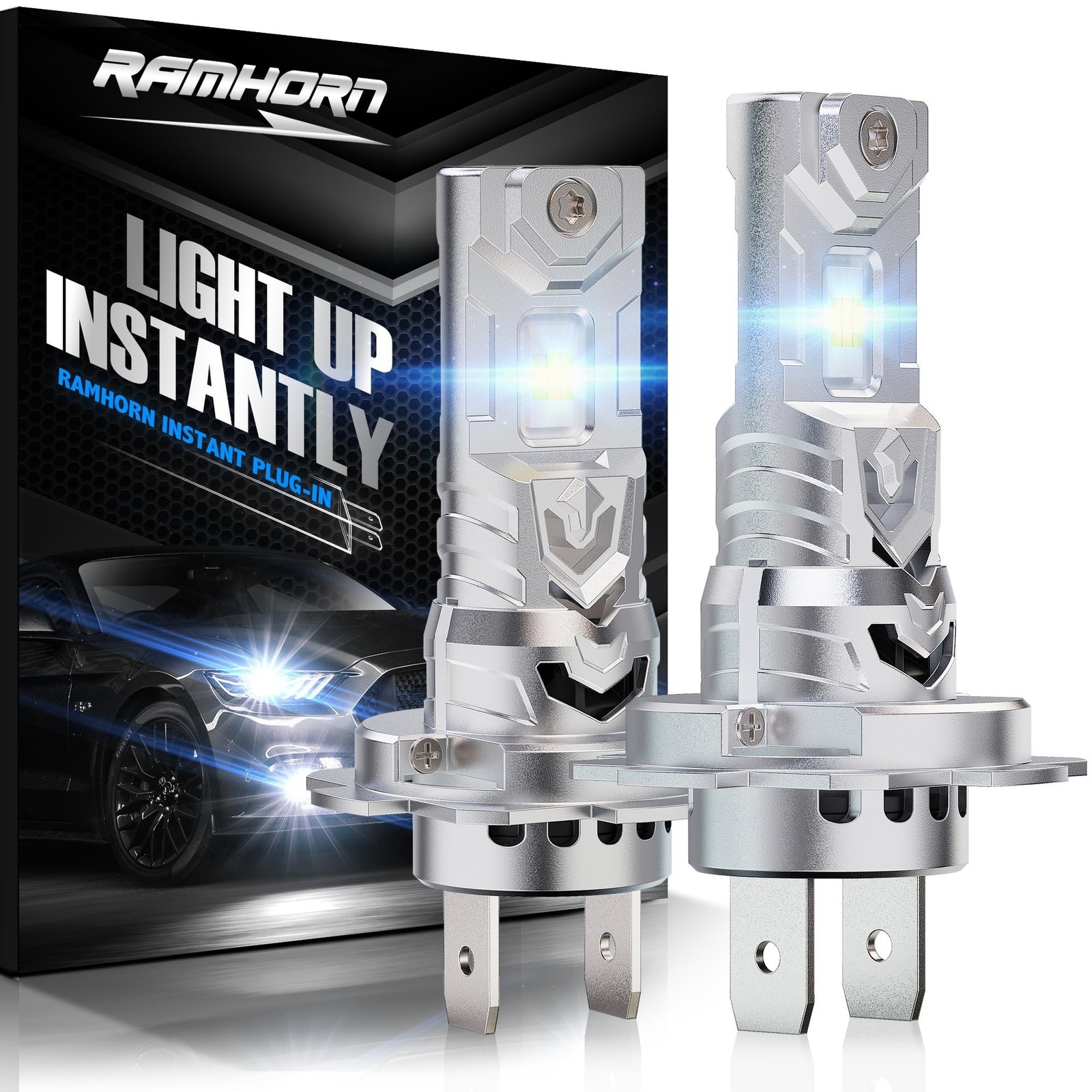 RAMHORN H7 Light Bulb, No Adapter Required High Speed Fan 500% Brightness 650...