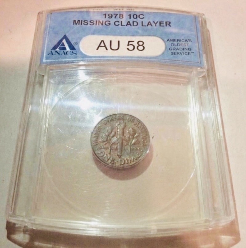 Scarce Error 1978 Missing Clad Layer Dime- Only 3 Known Exist ANACS Population
