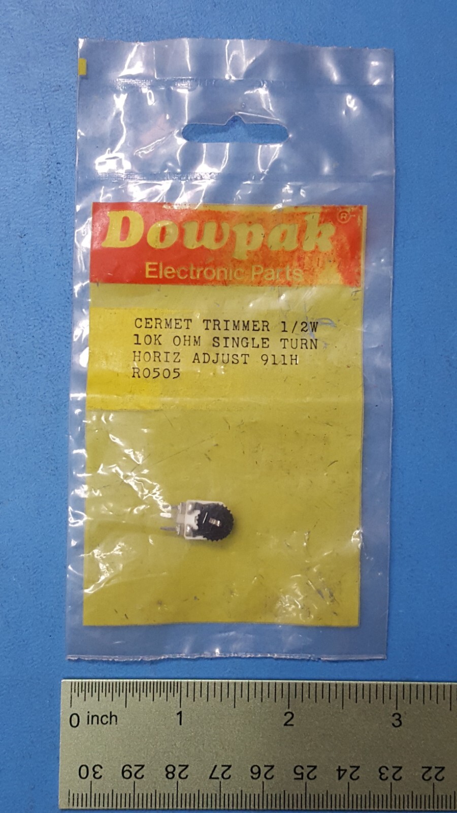 Cermet Trimmer, CM, 1/2W, 10KOHM, SINGLE TURN, HORIZ ADJAST, 911H, R0505