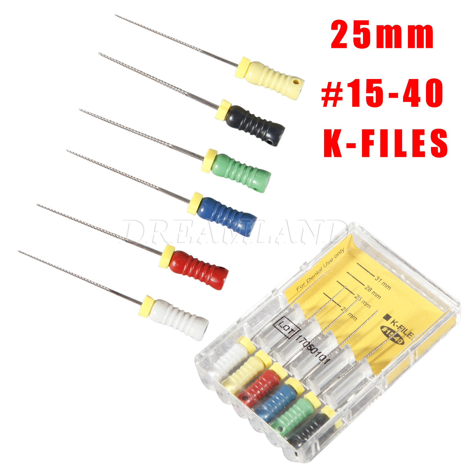 Limas endodónticas salees de acero inoxidable K-File Uso manual 25mm